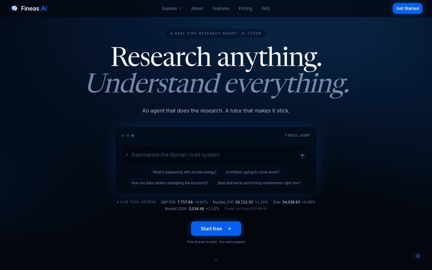 Fineas.Ai website