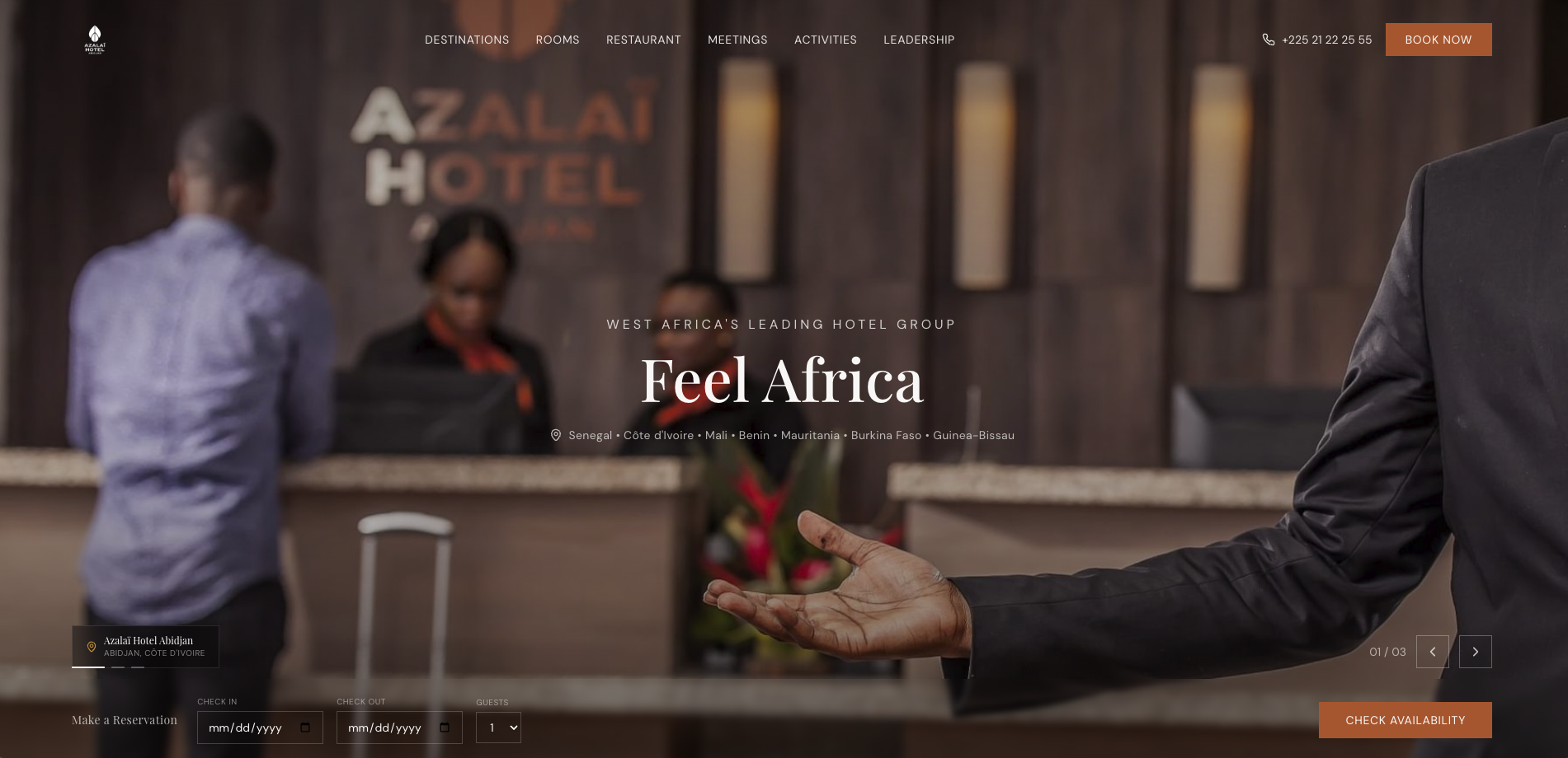 Azalaï Hotels — primary screen